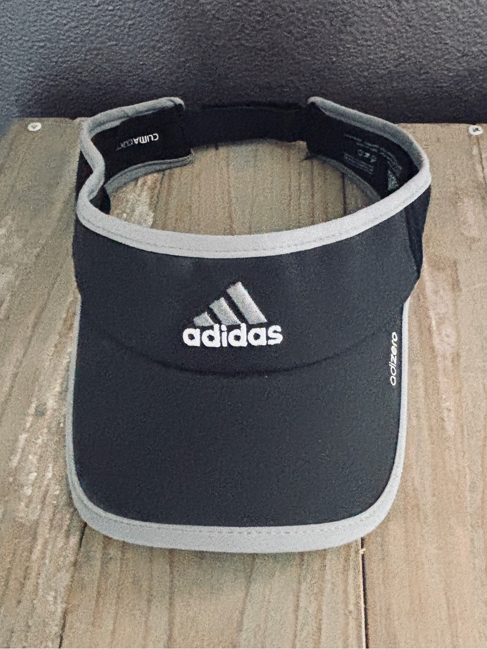 Adidas Black and Gray Performance Visor